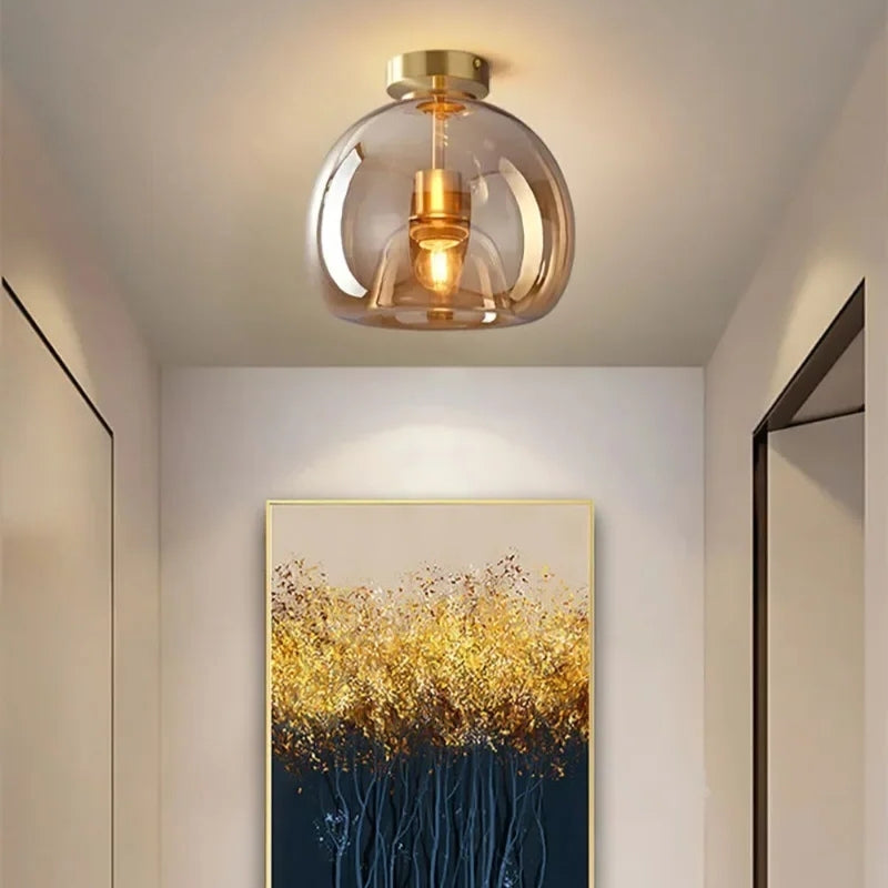 Plafonnier verre fumé 6