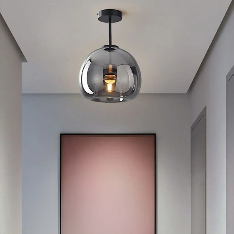 Plafonnier verre fumé