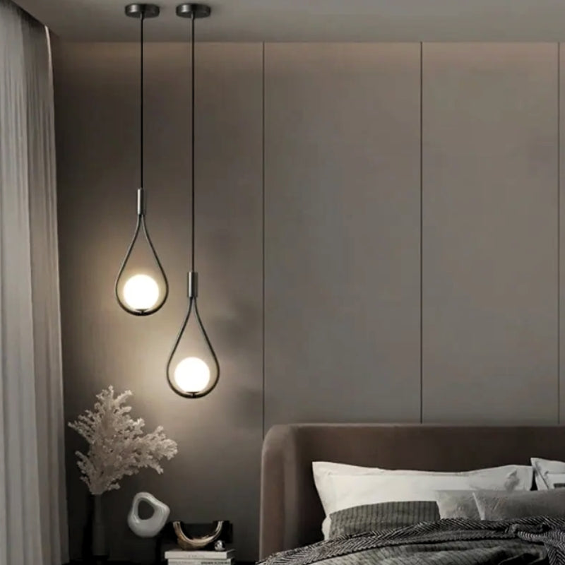 suspension boule blanche 