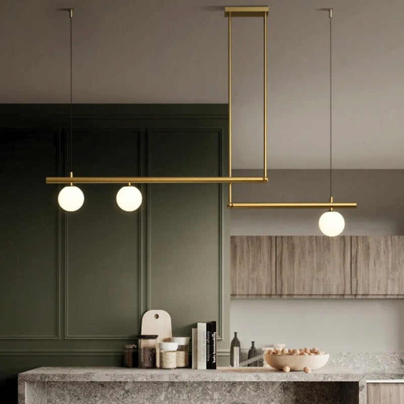 suspension boule verre multiple