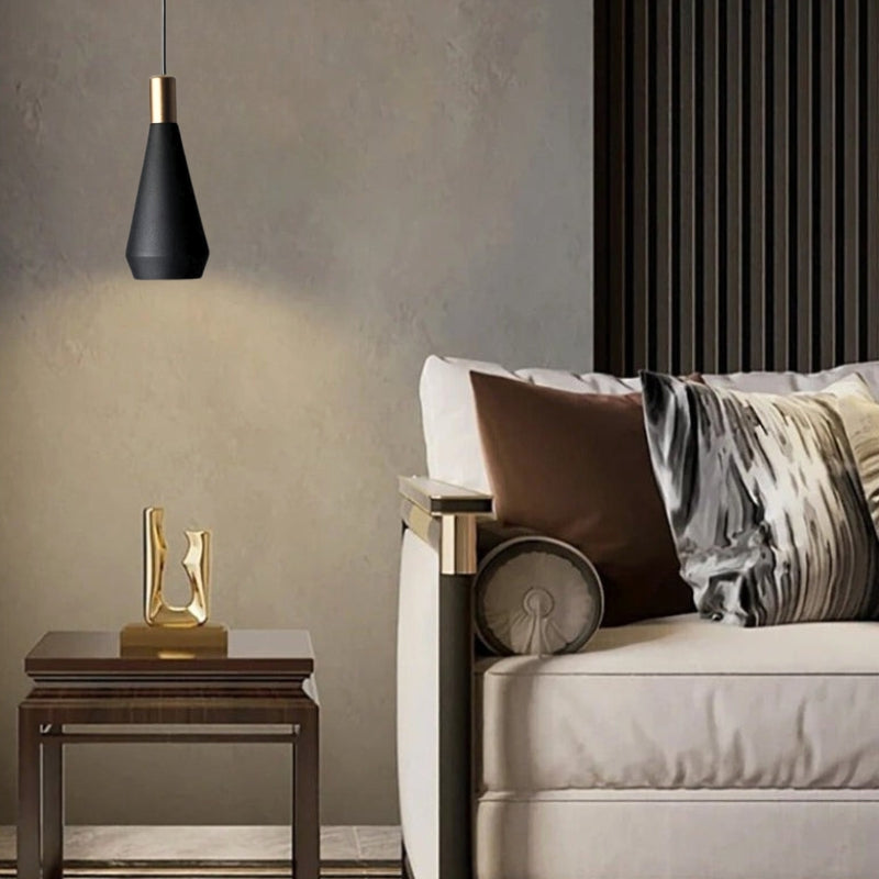 suspension metal noir industriel 12