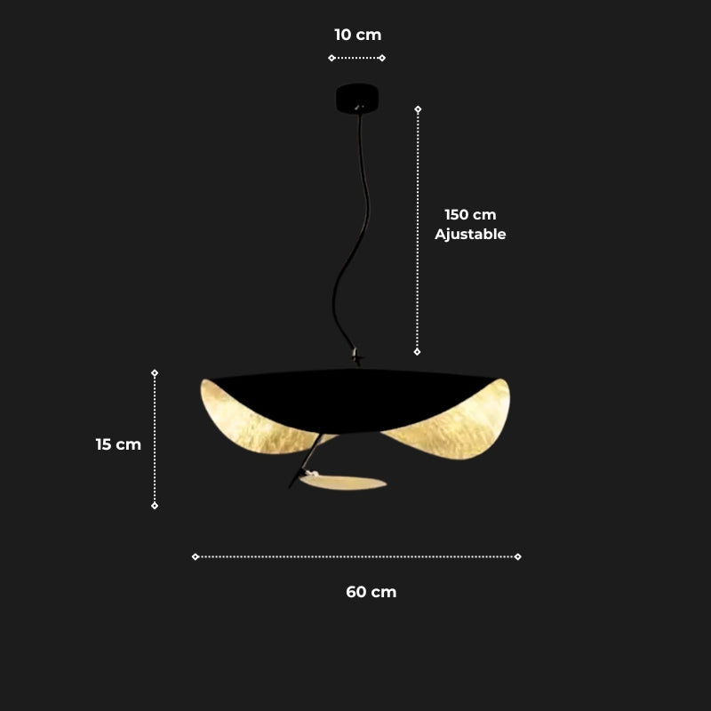 suspension noir et dore 18