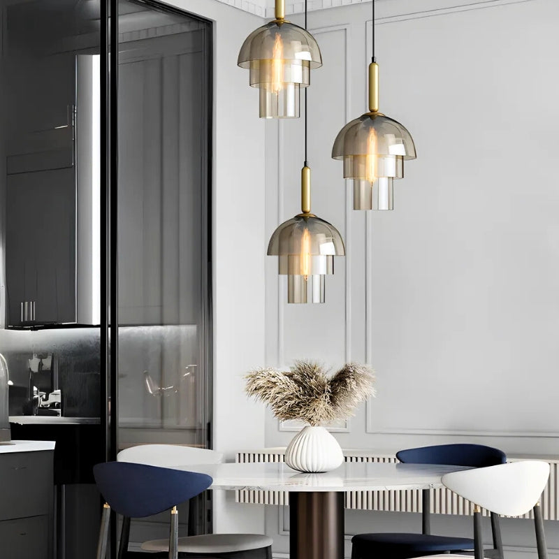 suspension verre fume vintage 4