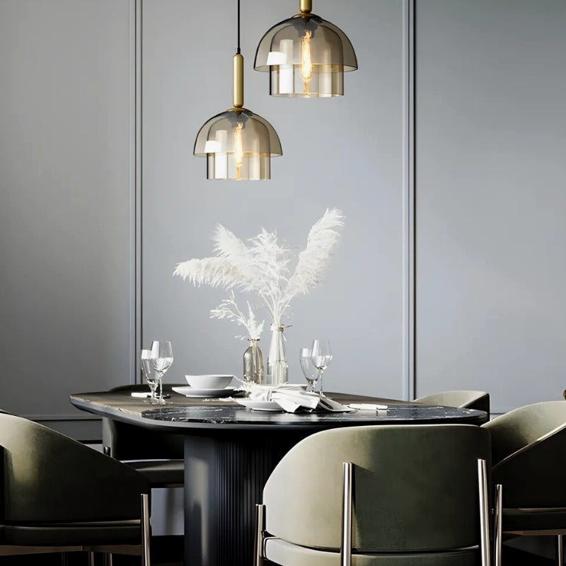 suspension verre fume vintage 6