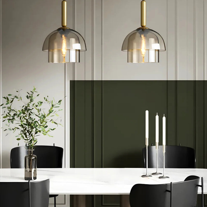 suspension verre fume vintage 7