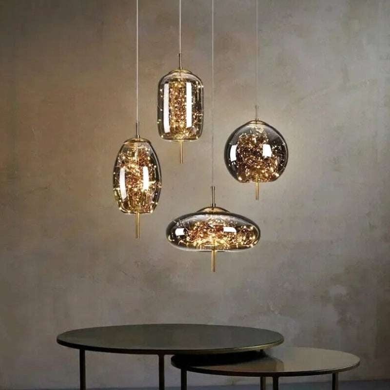 suspension verre souffle design