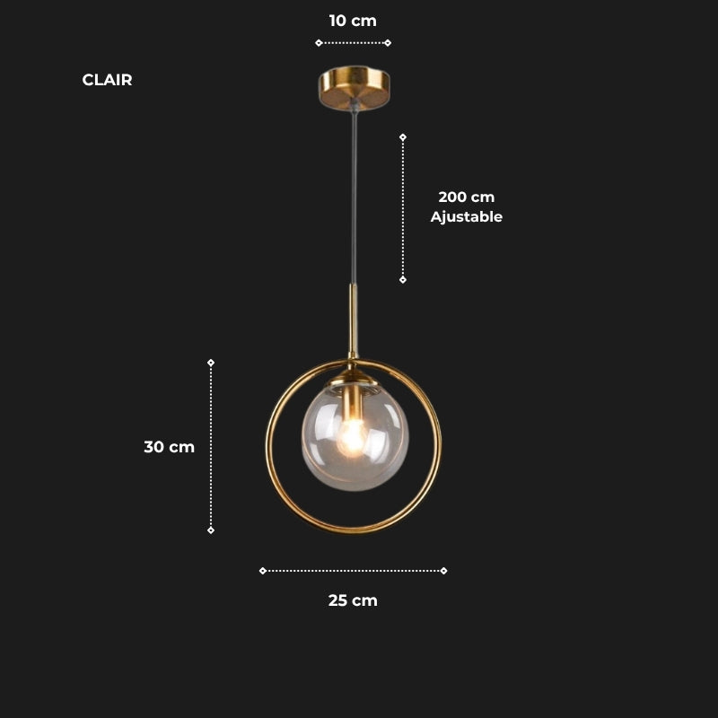 suspension vintage verre et laiton  7